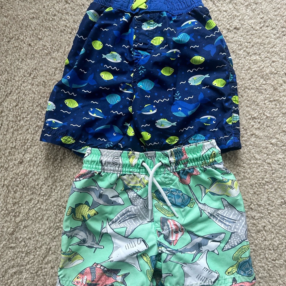 Carter's Kids Swim Shorts Set - Navy and Light Green